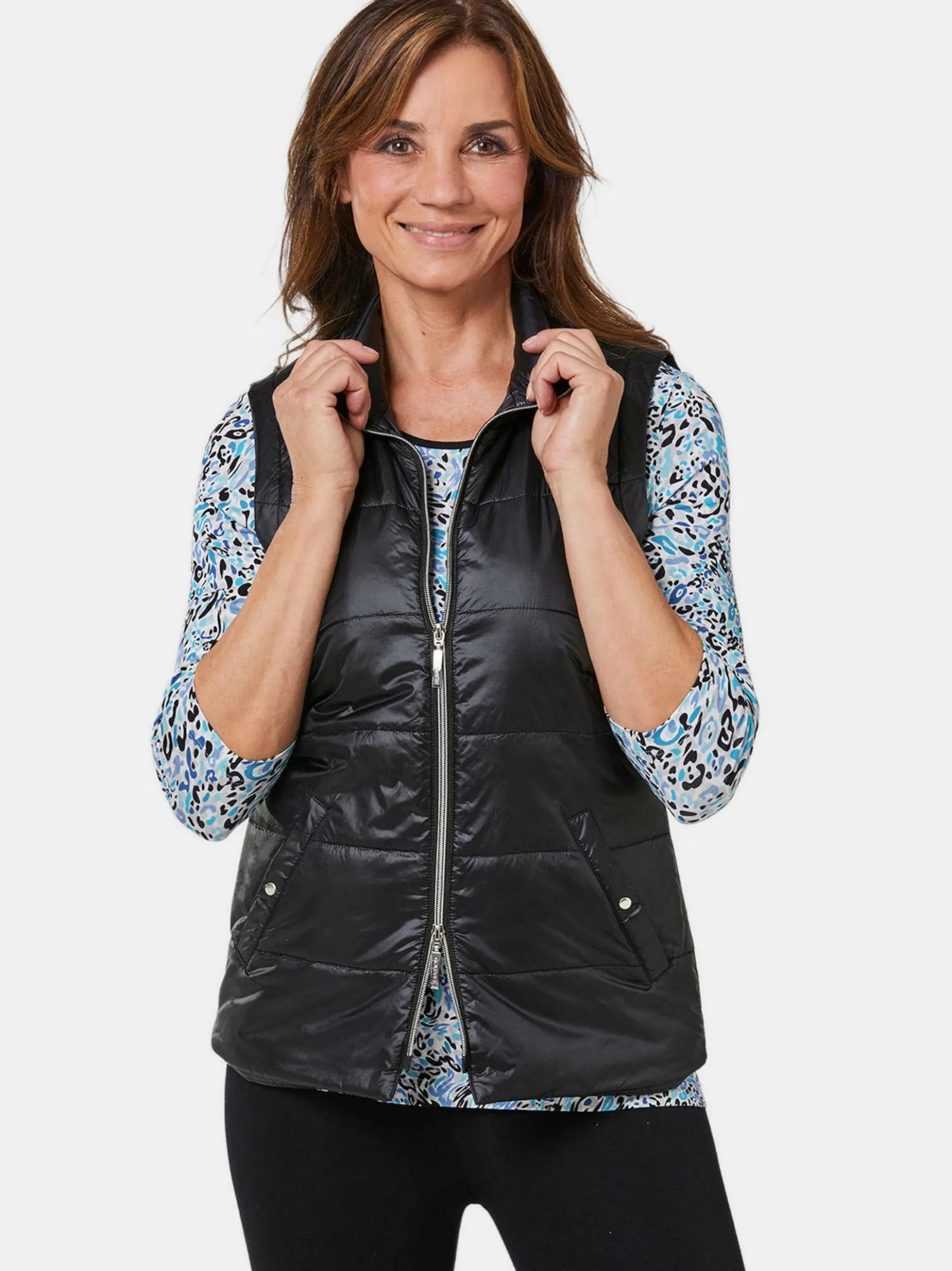 Goldner Damen Westen in schwarz