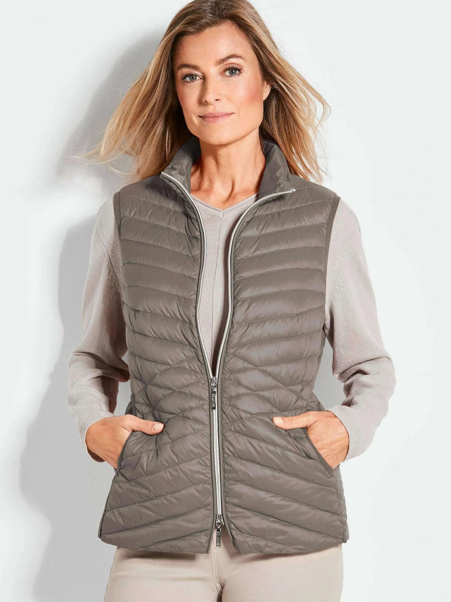 Goldner Damen Westen in taupe