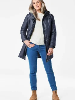 Goldner Damen Winterjacken - Kurzgröße in marine