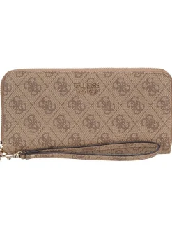 GUESS Damen Geldbörse - Brenton Slg Large Zip Around in braun