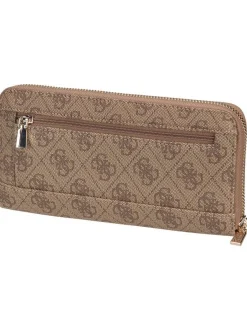 GUESS Damen Geldbörse - Brenton Slg Large Zip Around in braun