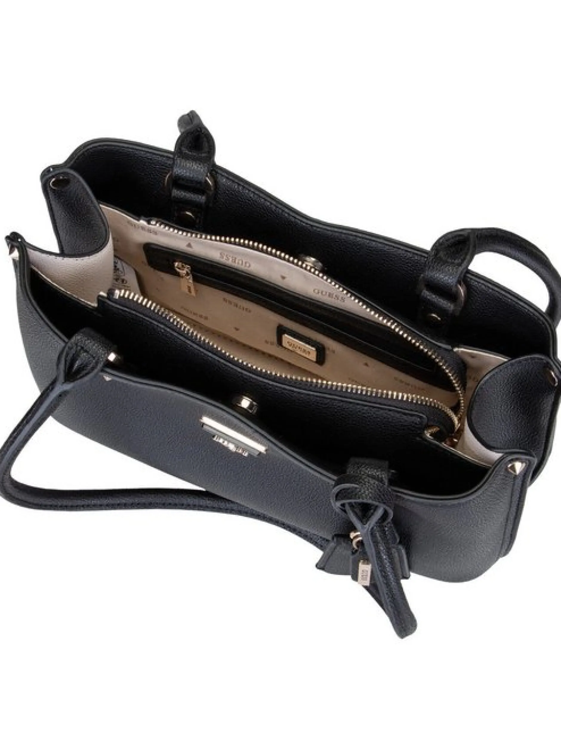 GUESS Damen Schultertasche - Meridian II Shoulder SAT in schwarz