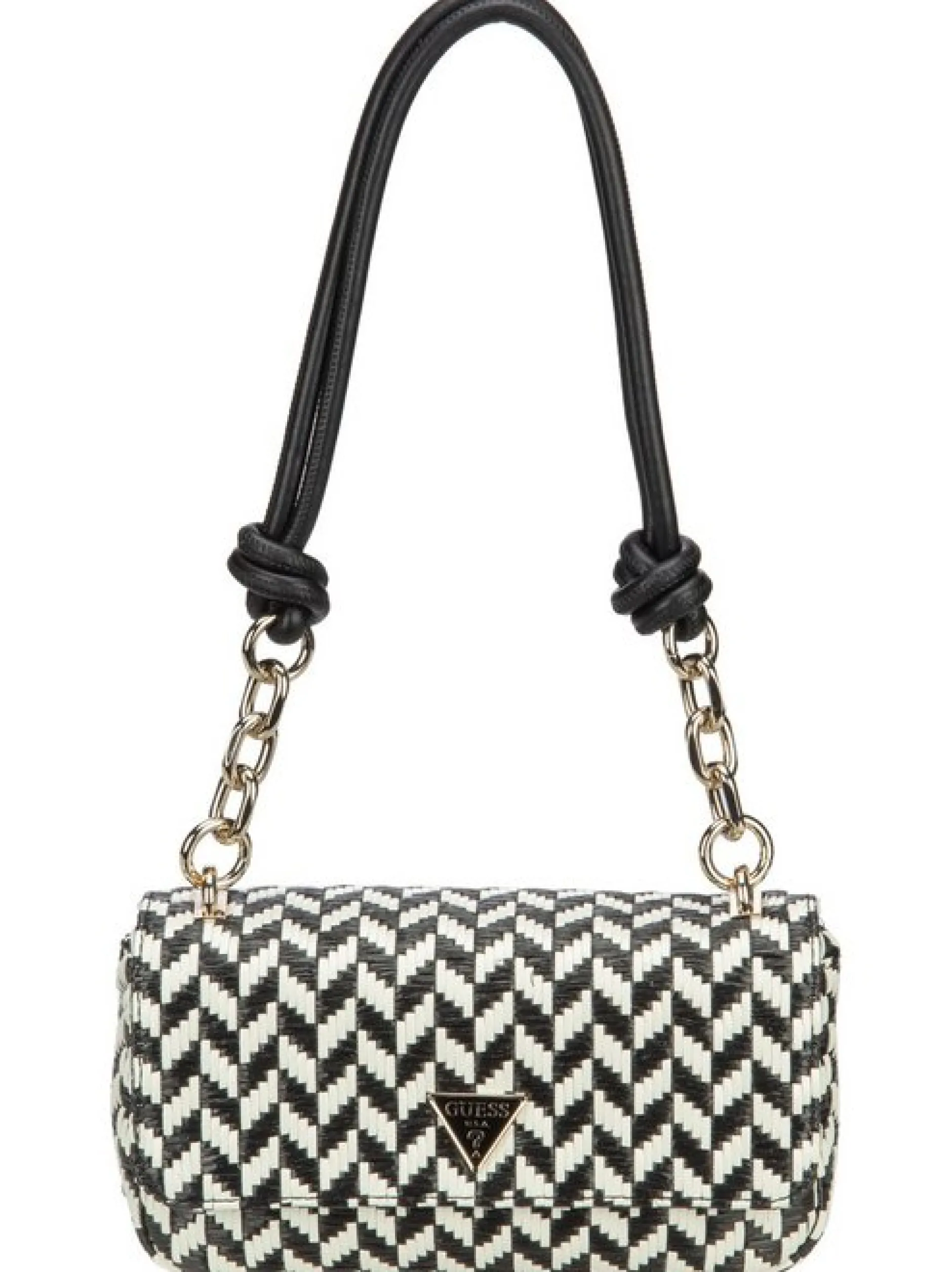 GUESS Damen Schultertasche - Tessi Flap Shoulder in schwarz