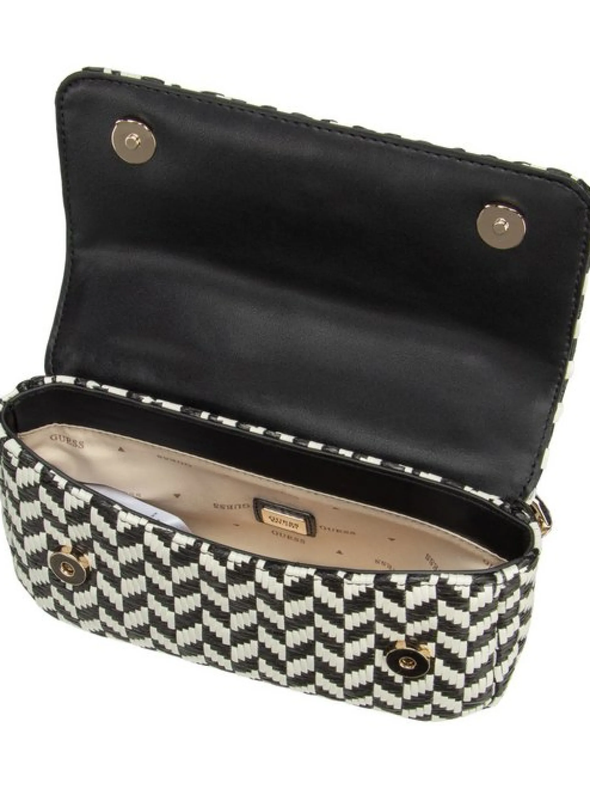 GUESS Damen Schultertasche - Tessi Flap Shoulder in schwarz