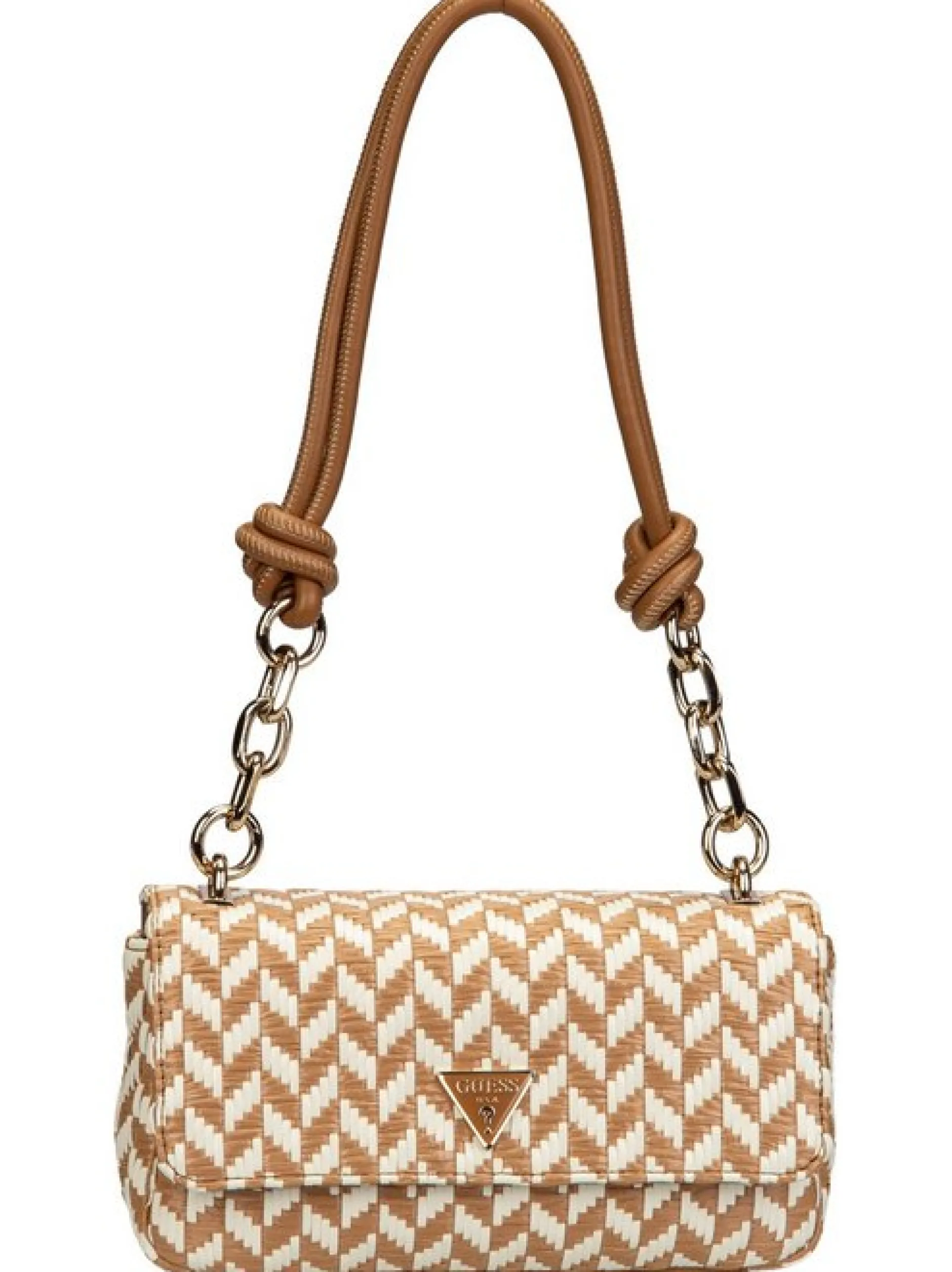 GUESS Damen Schultertasche - Tessi Flap Shoulder in cognac