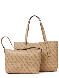 GUESS Damen Shopper - Brenton in melange taupe