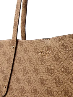 GUESS Damen Shopper - Brenton in melange taupe