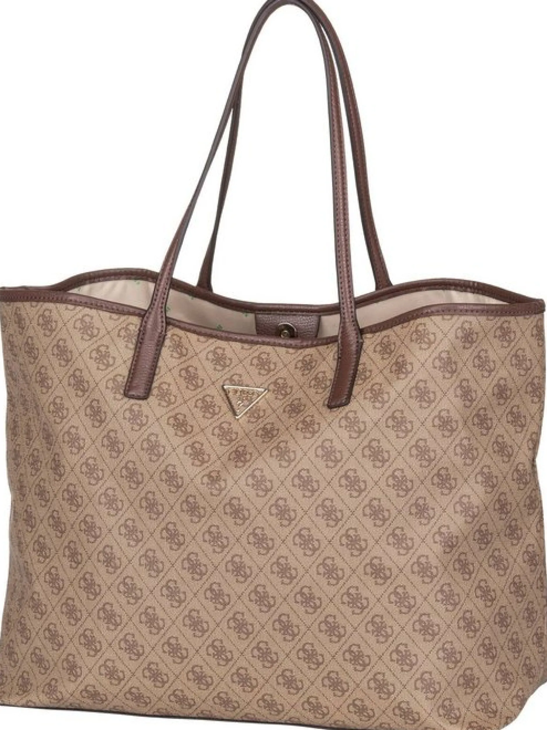 GUESS Damen Shopper - Eco Victtoria 2in1 Latte Logo/Brown in braun