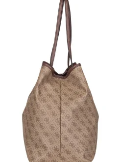 GUESS Damen Shopper - Eco Victtoria 2in1 Latte Logo/Brown in braun