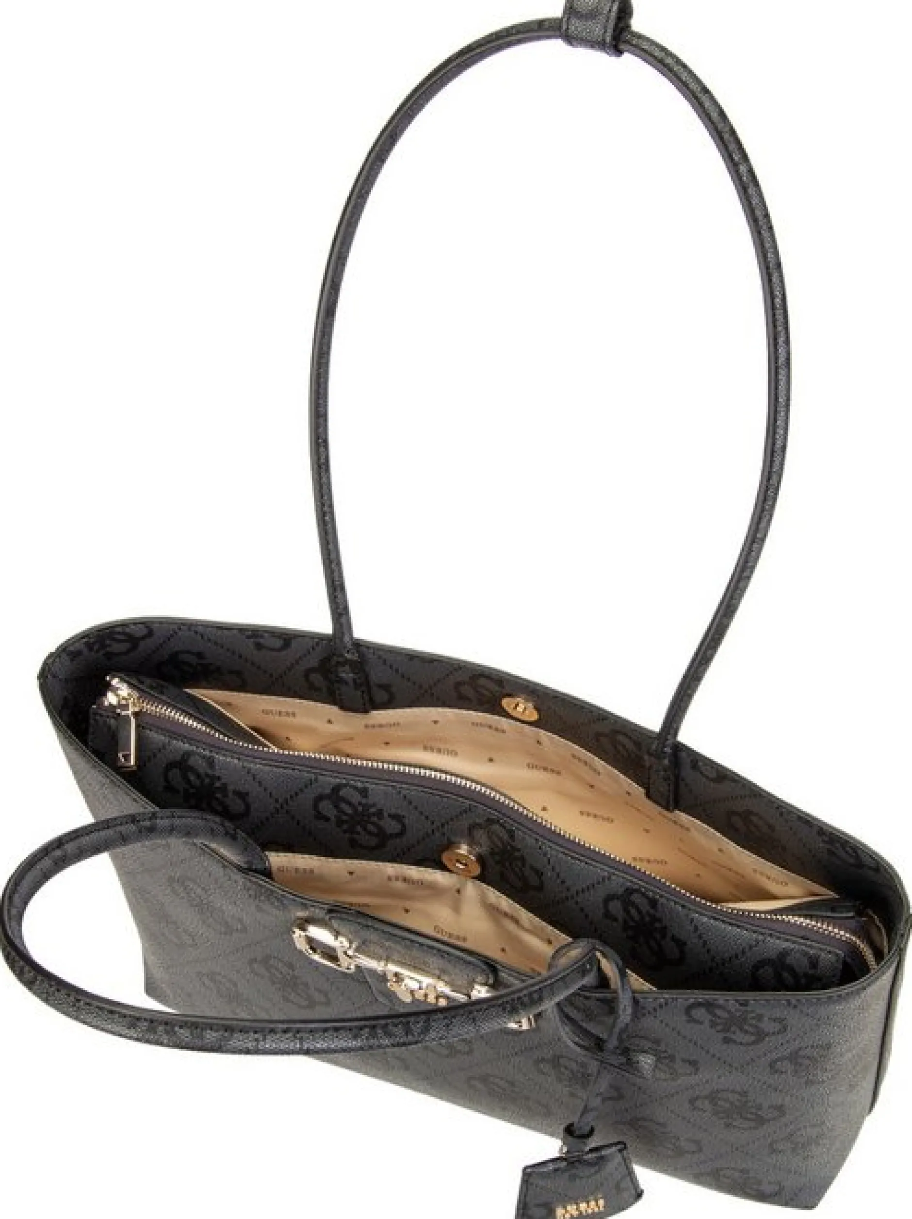 GUESS Damen Shopper - Janie Logo Girlfriend Carryall in grau