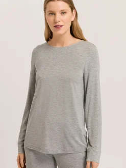 Hanro Damen Longsleeve - Natural Elegance in grau