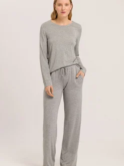 Hanro Damen Longsleeve - Natural Elegance in grau