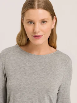 Hanro Damen Longsleeve - Natural Elegance in grau