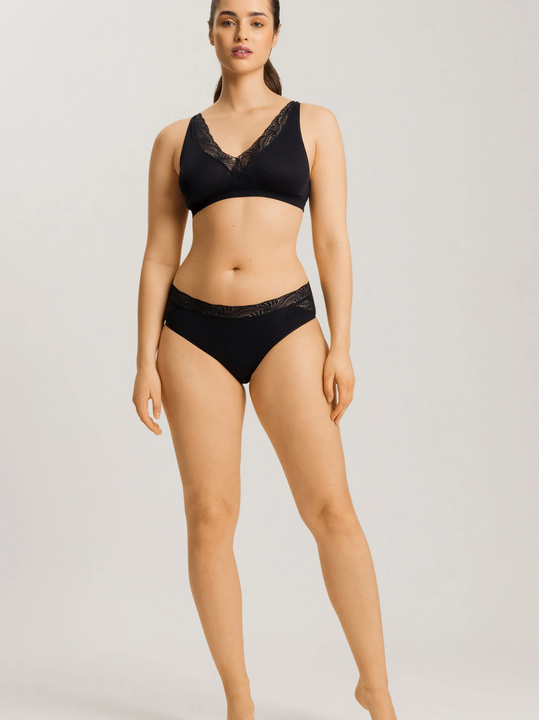 Hanro Damen Midislip - Cotton Delight in schwarz
