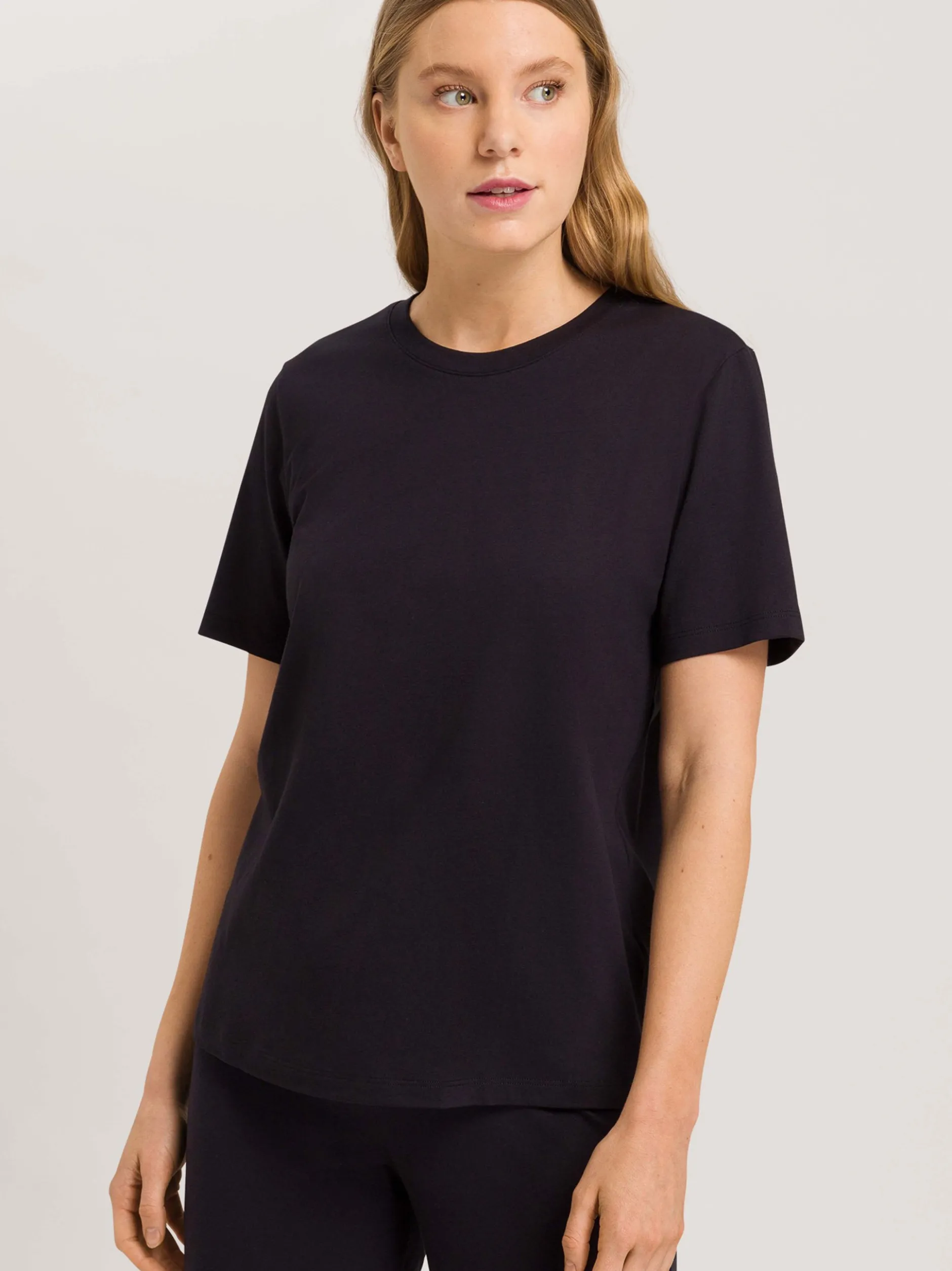 Hanro Damen T-Shirt - Natural Shirt in schwarz