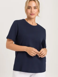 Hanro Damen T-Shirt - Natural Shirt in marine