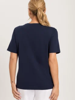 Hanro Damen T-Shirt - Natural Shirt in marine