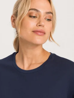 Hanro Damen T-Shirt - Natural Shirt in marine