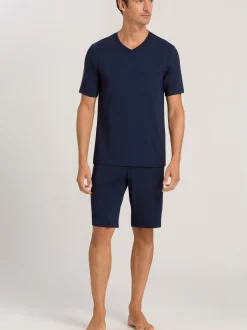 Hanro Herren V-Shirt - Casuals in marine