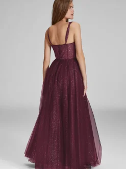 Hey Kyla Damen Abendkleid in aubergine silber