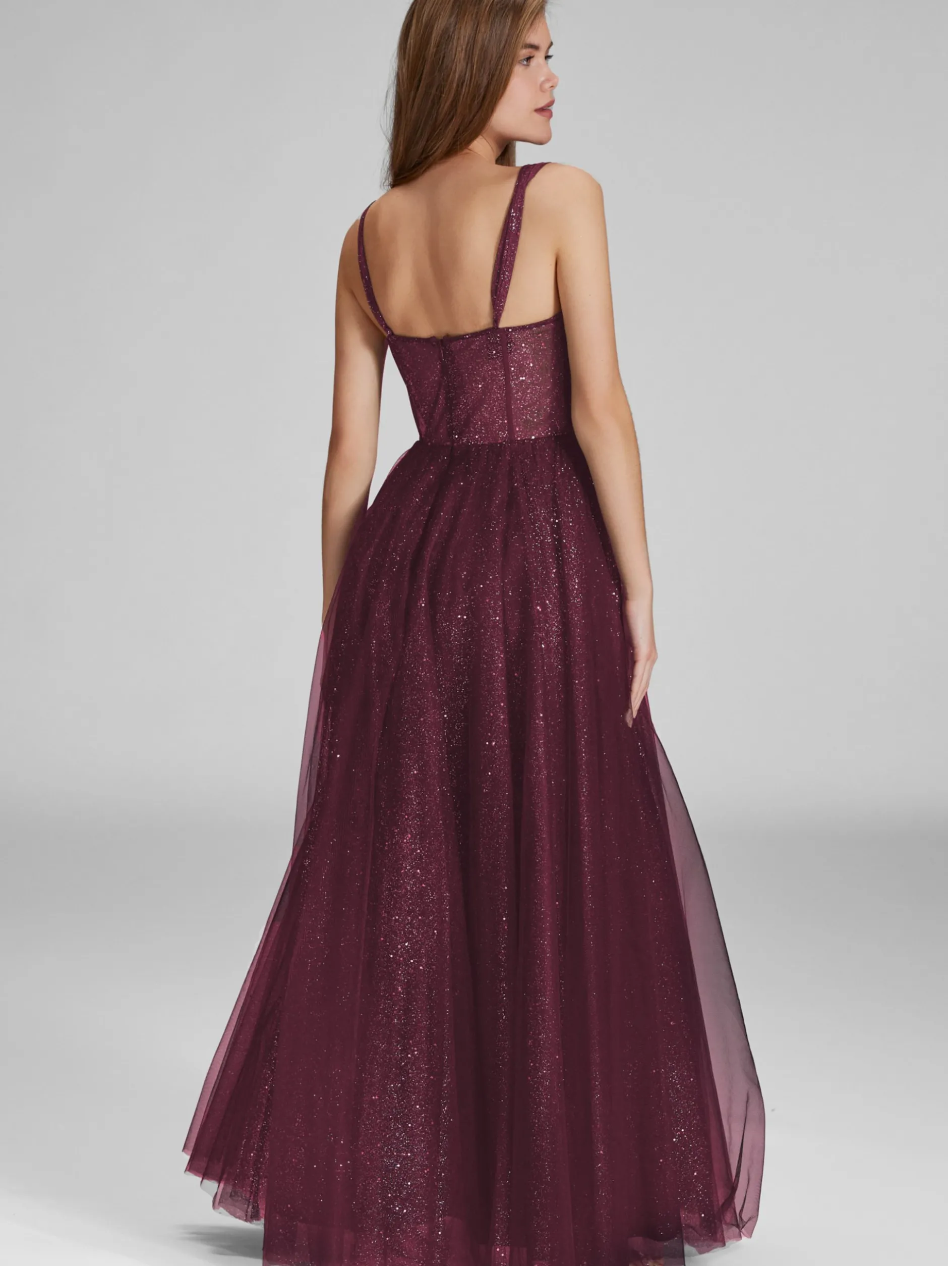 Hey Kyla Damen Abendkleid in aubergine silber