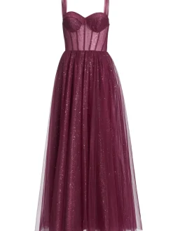 Hey Kyla Damen Abendkleid in aubergine silber