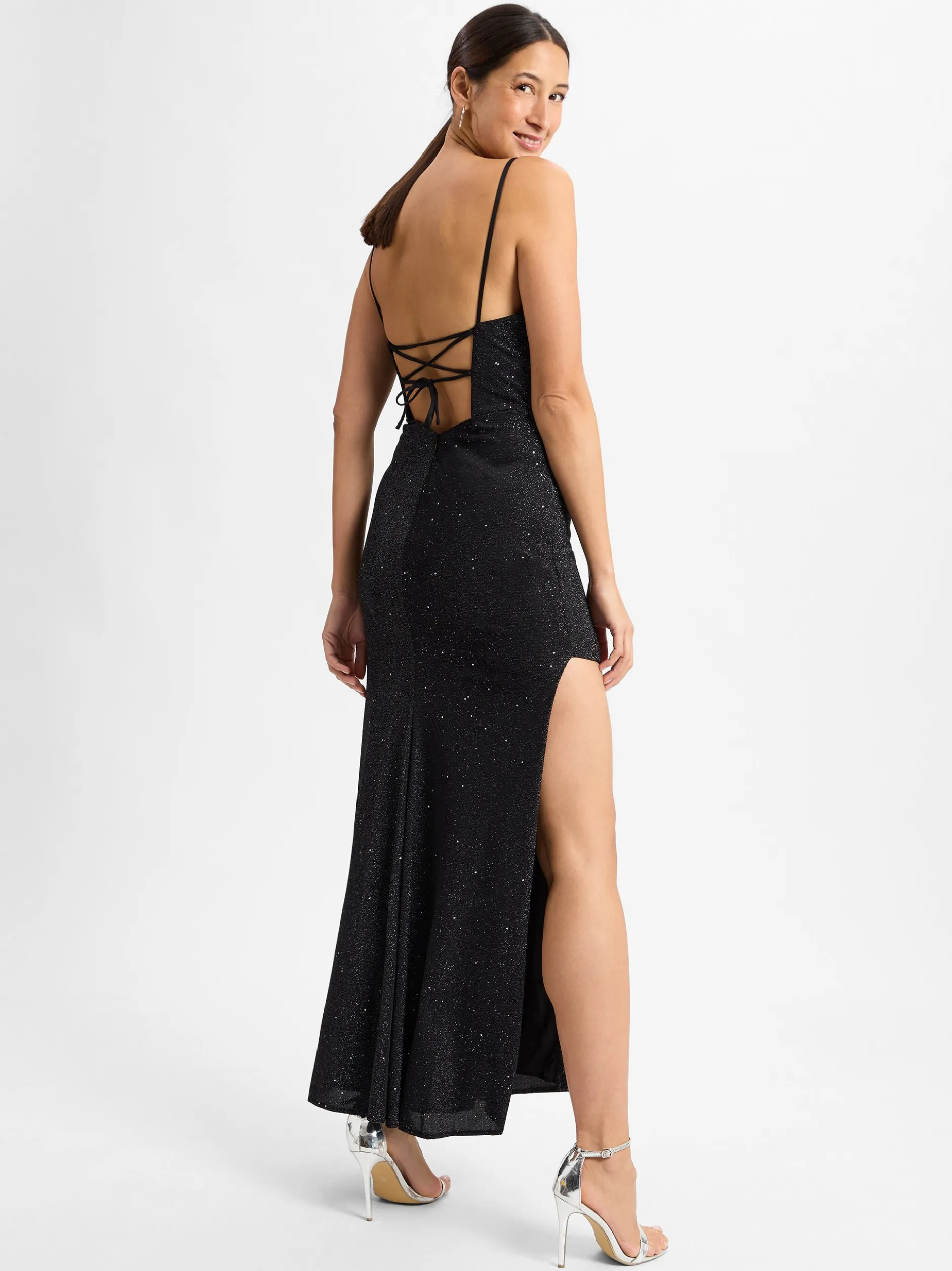 Hey Kyla Damen Abendkleid in schwarz silber