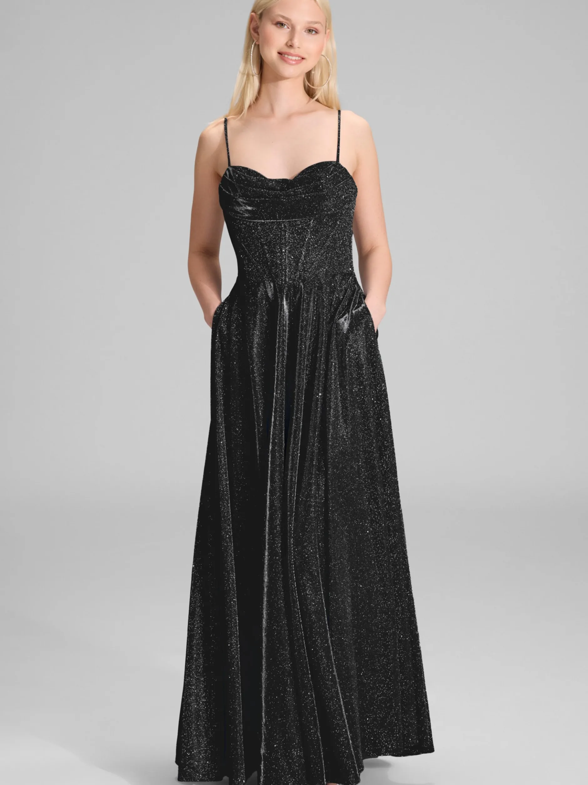 Hey Kyla Damen Abendkleid in schwarz - Ärmel: ohne Arm