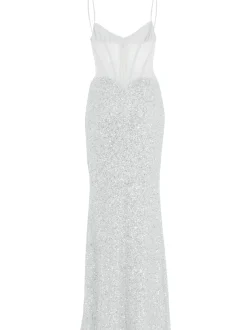 Hey Kyla Damen Abendkleid in weiß - Ärmel: ohne Arm