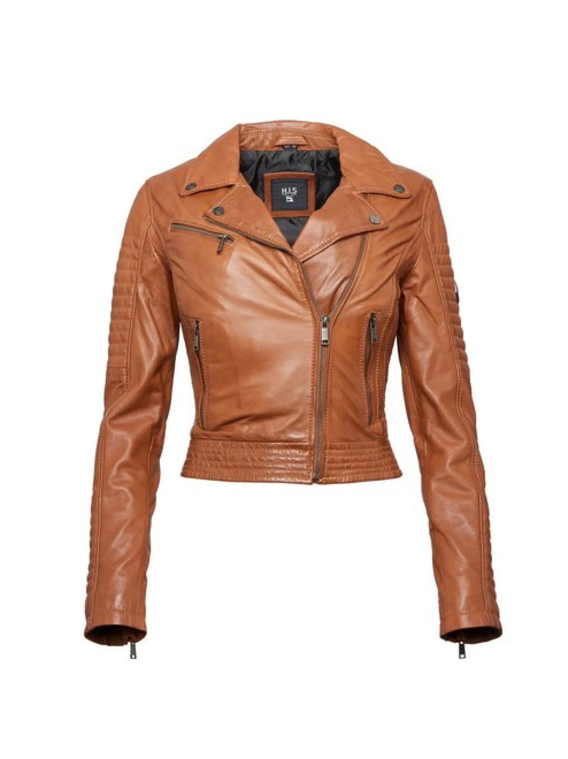 HIS Damen Lederjacke in braun