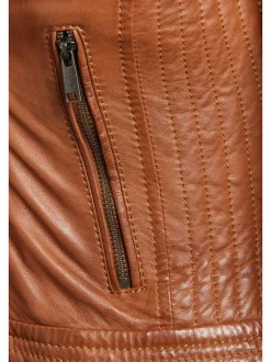 HIS Damen Lederjacke in braun