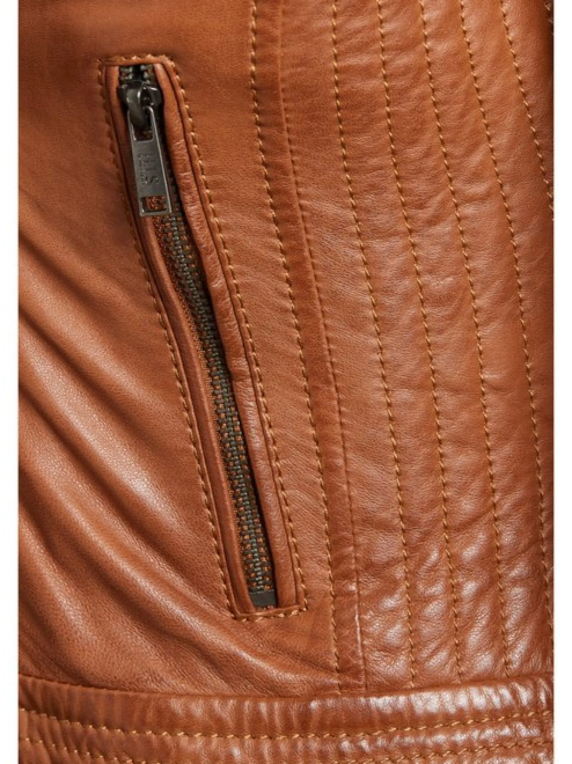HIS Damen Lederjacke in braun