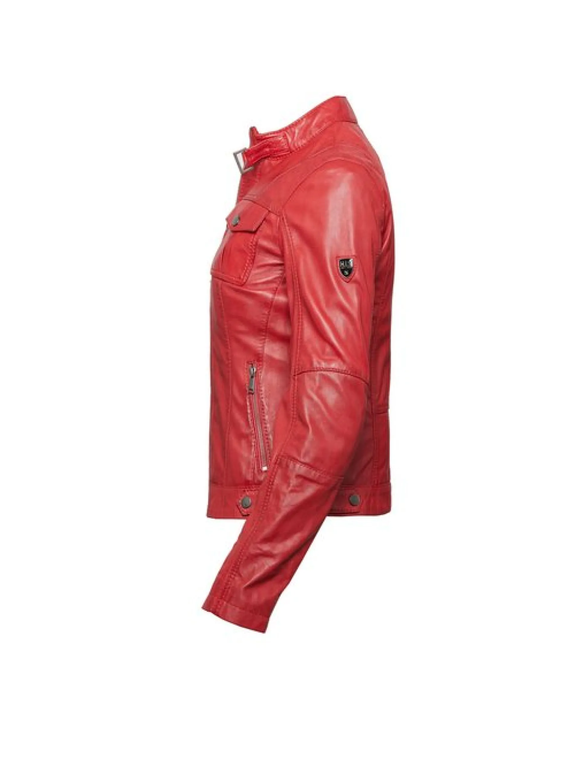 HIS Damen Lederjacke in rot