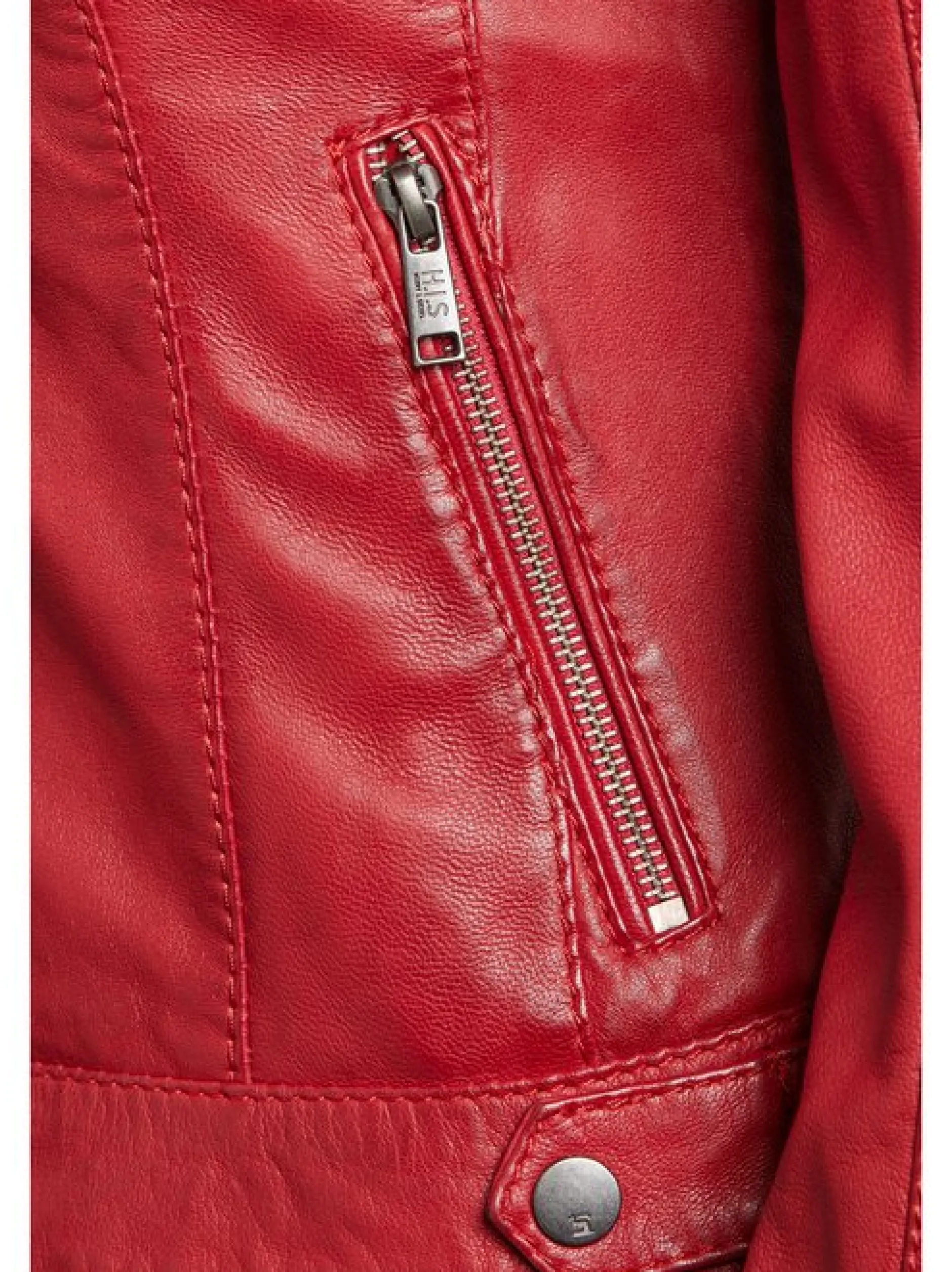 HIS Damen Lederjacke in rot