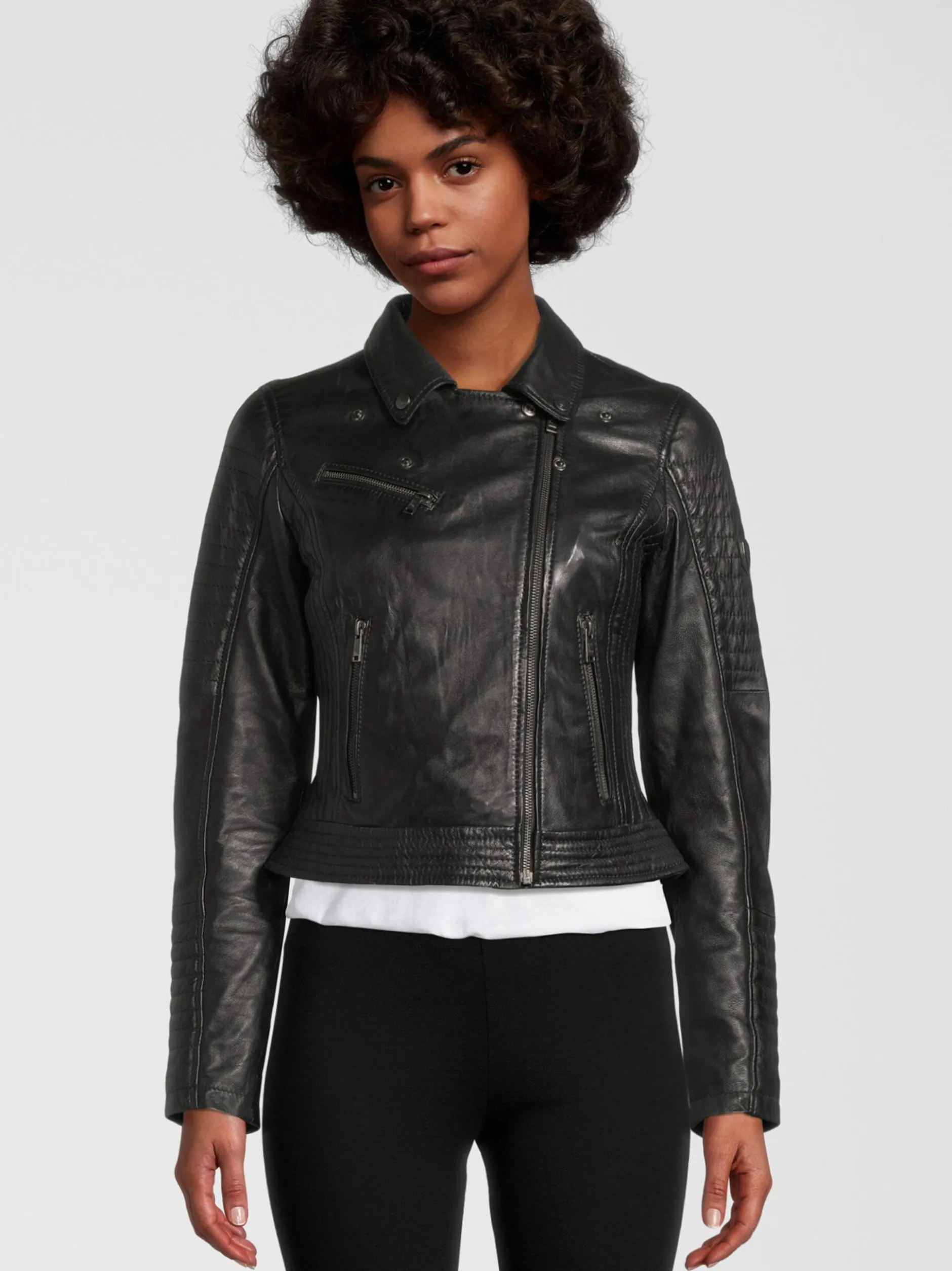 HIS Damen Lederjacke - SABIA in schwarz