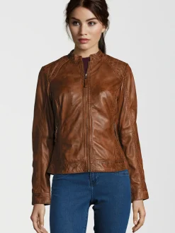 HIS Damen Lederjacke - SALENA in cognac