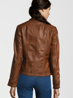 HIS Damen Lederjacke - SALENA in cognac