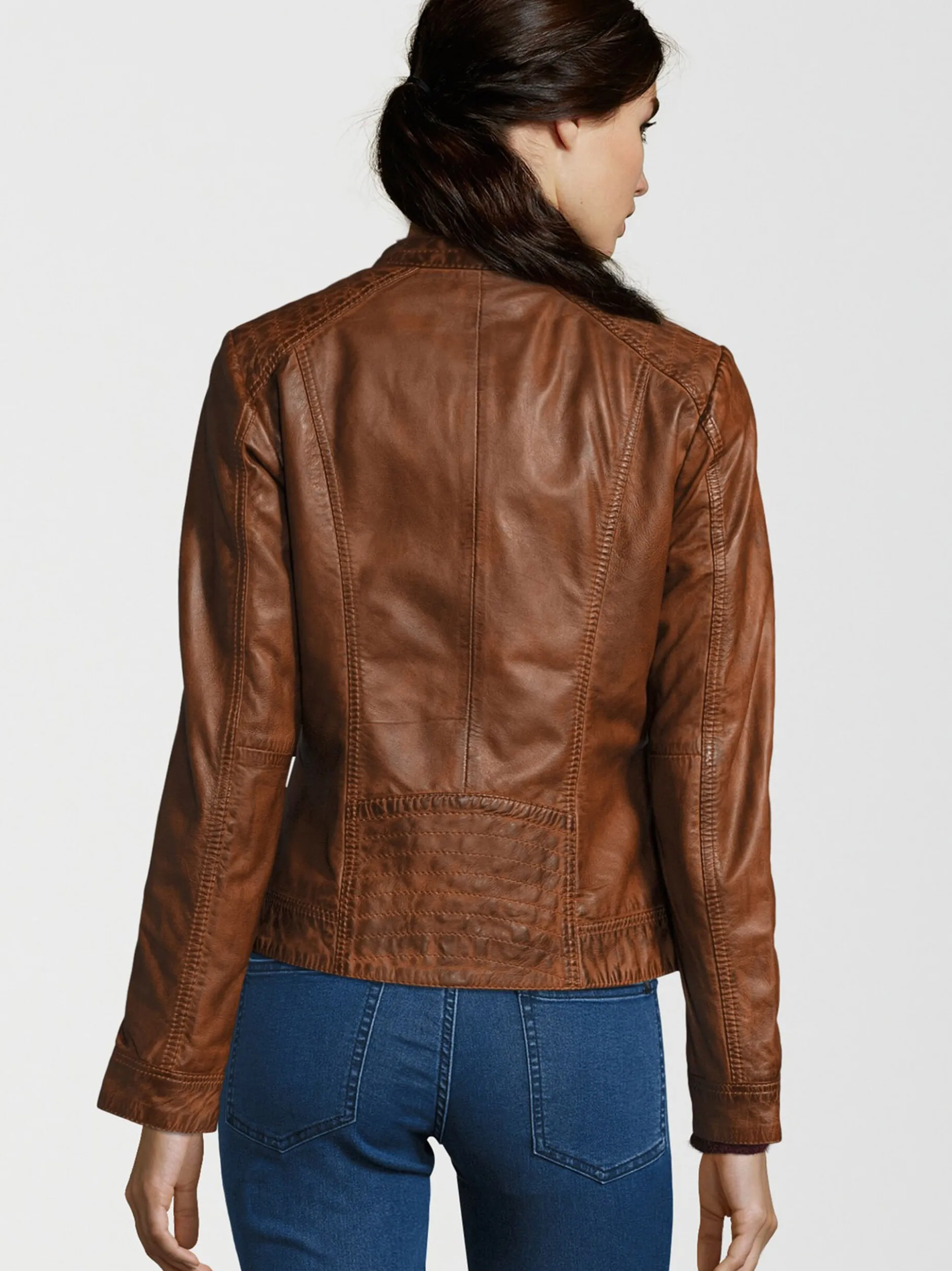 HIS Damen Lederjacke - SALENA in cognac