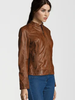 HIS Damen Lederjacke - SALENA in cognac