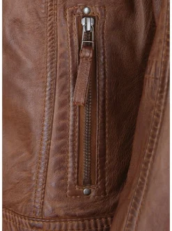 HIS Damen Lederjacke - SALENA in cognac