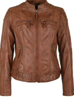 HIS Damen Lederjacke - SALINA in cognac