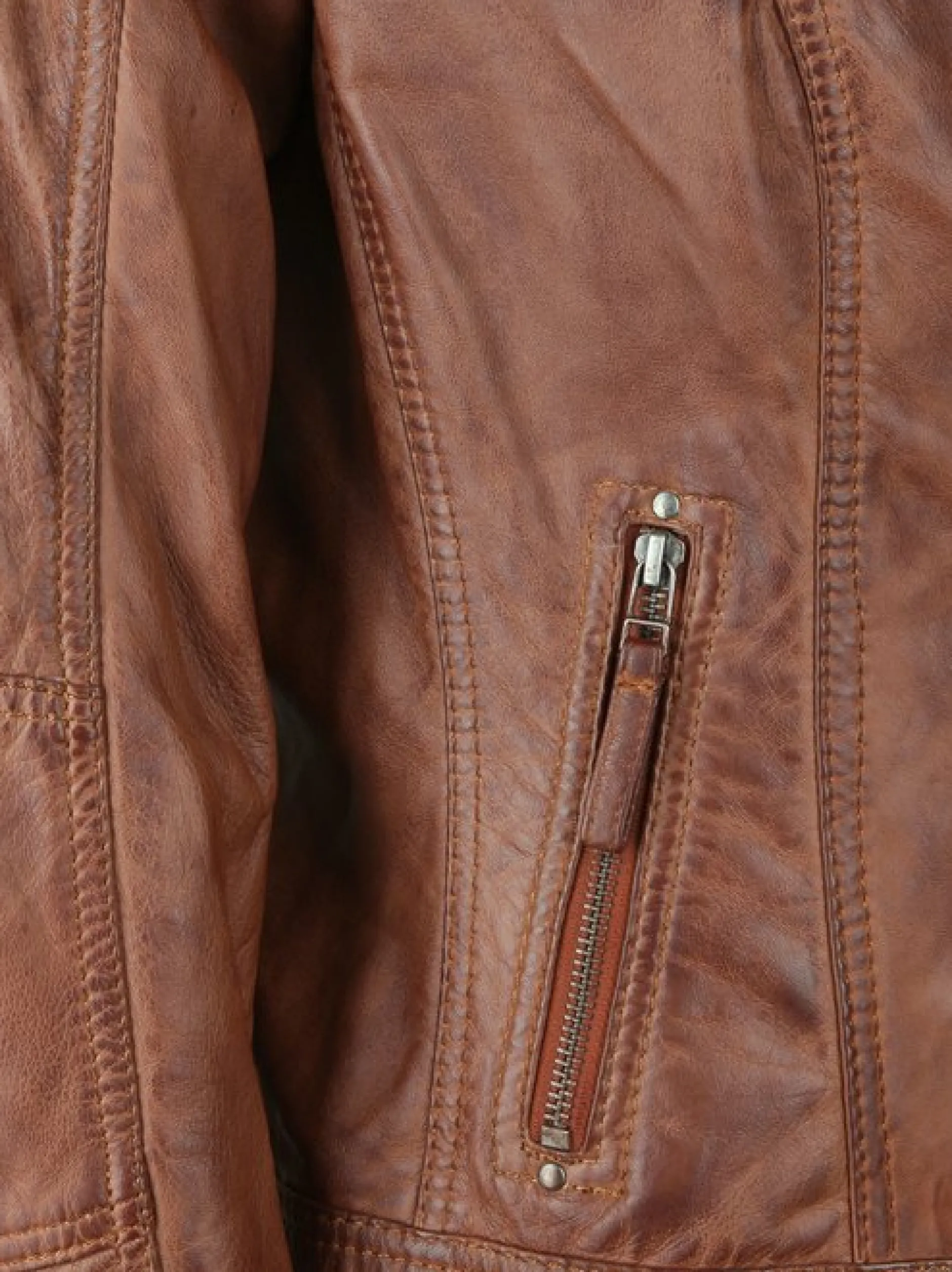 HIS Damen Lederjacke - SALINA in cognac