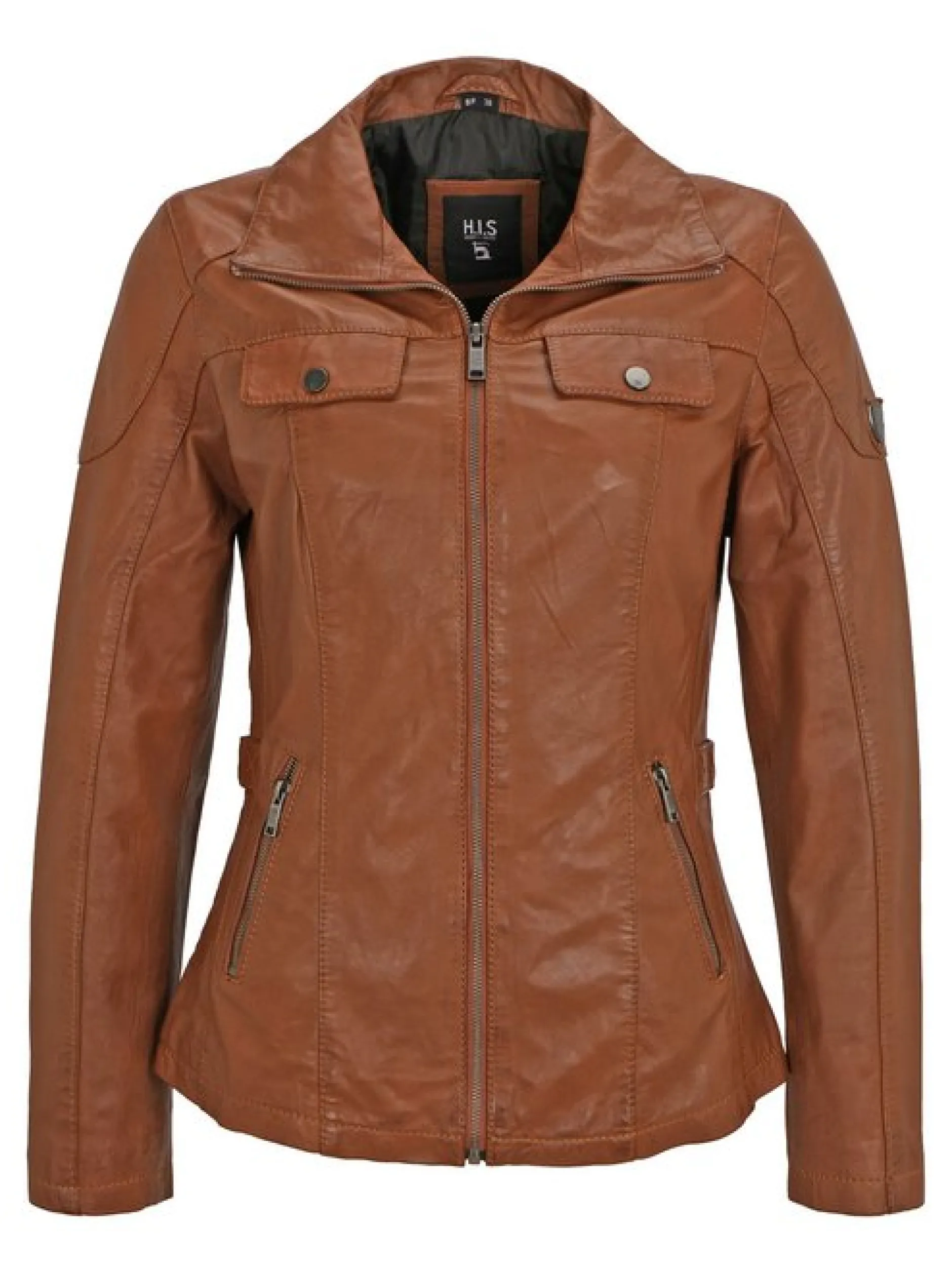 HIS Damen Lederjacke - SCARLET in cognac