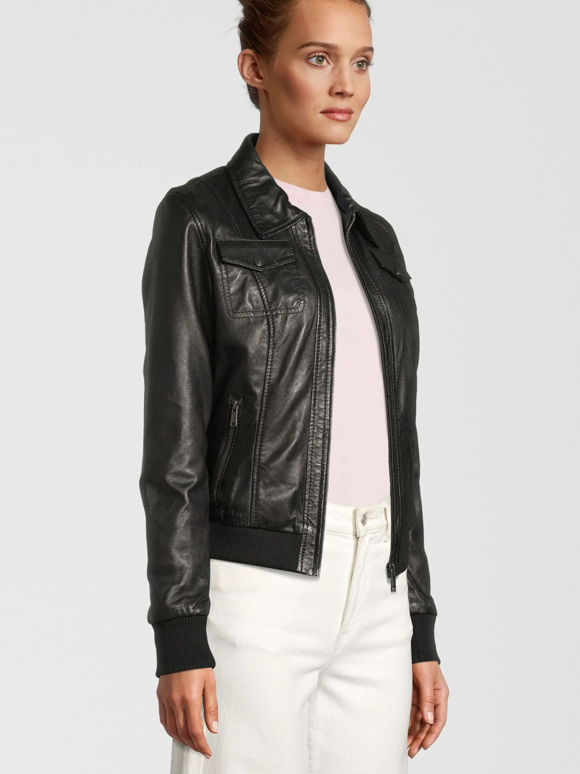 HIS Damen Lederjacke - SINA in schwarz