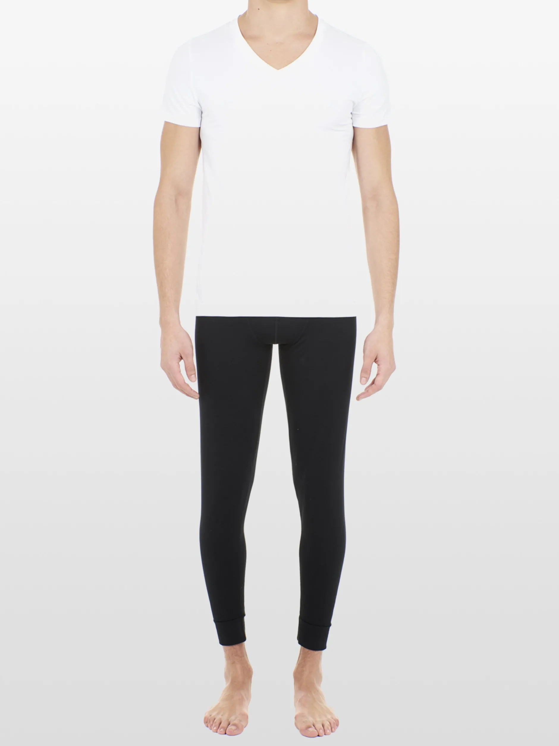 HOM Herren V-Shirt - Supreme Cotton in weiß