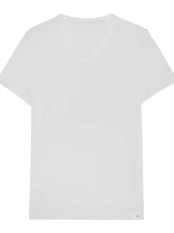 HOM Herren V-Shirt - Tencel Soft in weiß
