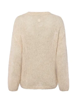 HUGO BLUE Damen Grobstrickpullover mit Alpaka-Anteil - Slookina in beige