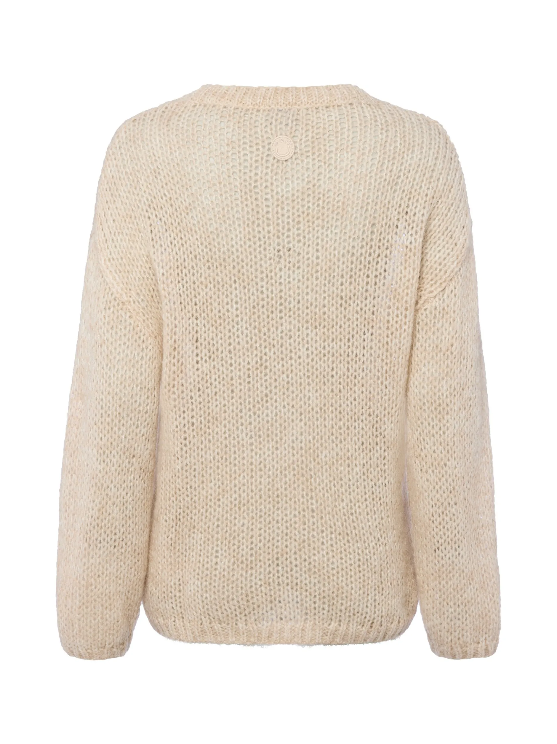 HUGO BLUE Damen Grobstrickpullover mit Alpaka-Anteil - Slookina in beige