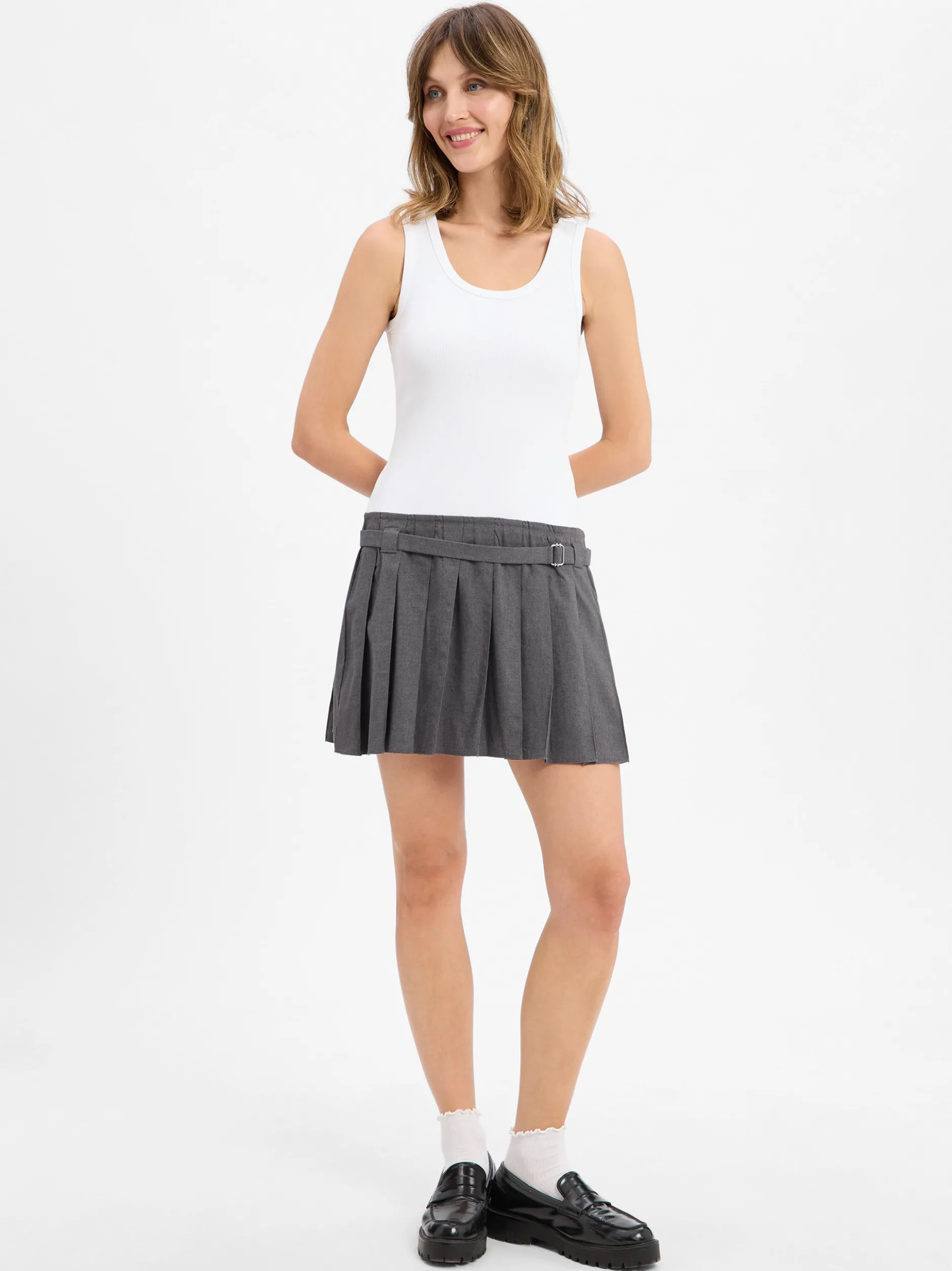 HUGO BLUE Damen Sommerkleid - Norila in weiß grau