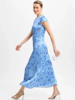HUGO Damen A-Linien-Kleid - Kamela in hellblau royal